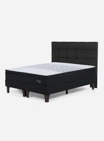 Cama Europea Tempo 2 Plazas Base Dividida + Respaldo Issey Grafito