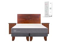 Cama Europea Smart 2 Plazas Base Dividida + Set Muebles Milán