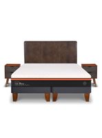 Cama Europea Bee Comfort 2 Plazas Base Dividida + Set Muebles Baker
