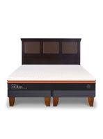 Cama Europea Bee Comfort 2 Plazas Base Dividida + Respaldo New Torino Choc