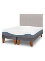 Cama Europea Alaska 2 Plazas Base Dividida + Respaldo Tigris