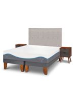 Cama Europea Alaska 2 Plazas Base Dividida + Set Muebles Tigris