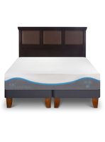 Cama Europea Alaska 2 Plazas Base Dividida + Respaldo New Torino Chocolate