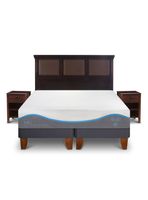 Cama Europea Alaska 2 Plazas Base Dividida + Set Muebles New Torino Chocolate