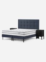 Cama Europea Autonomy King + Respaldo + 2 Veladores