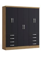 Clóset Agustina 6 Puertas 8 Cajones Freijó Negro