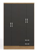 Clóset Josefa 4 Puertas 2 Cajones Freijó Negro