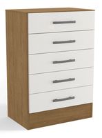 Cómoda Carla 5 Cajones Freijó Blanco