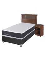 Box Spring New Ortopedic B5 Black 1 Plaza + Set New Dublin Caramelo Sin Textil