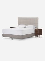 Set Muebles Respaldo King + 2 Veladores Issey Niebla