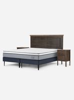 Cama Europea Indie 2 Plazas Base Dividida + Set Muebles Anna