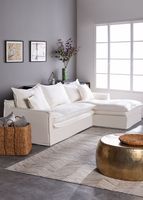 Sofá Seccional Segovia Derecho Lino 4 Cuerpos Lino