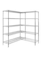 Estante Acero Cromado en L 152 x 137 x 188 cm 5 Repisas