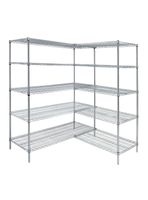 Estante Acero Cromado en L 152 x 152 x 188 cm 5 Repisas