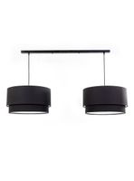 Lámpara Diseño 3 Colgante Negra con Tapa Doble