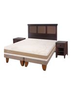 Cama Europea Rilassati Infinity 2 Plazas Long Base Dividida + Set Muebles New Torino Chocolate