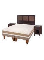 Cama Europea Rilassati Infinity King Base Dividida + Set Muebles New Torino Chocolate