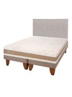 Cama Europea Rilassati Infinity Compacto 2 Plazas Base Dividida + Respaldo Tigris Gris