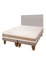 Cama Europea Rilassati Infinity King Base Dividida + Respaldo Tigris Gris