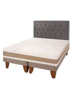 Cama Europea Rilassati Infinity 2 Plazas Long Base Dividida + Respaldo Kavery Grafito
