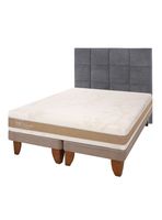 Cama Europea Rilassati Infinity 2 Plazas Long Base Dividida + Respaldo Tamesis Grafito