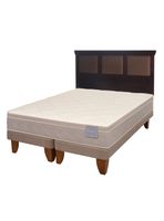 Cama Europea Rilassati 2 Plazas Long Base Dividida + Respaldo New Torino Chocolate