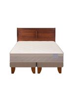Cama Europea Rilassati King Base Dividida + Respaldo Miro Café