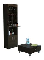 Combo TuHome Living Beijing Wengué Bar Kava + Mesa de Centro TuHome