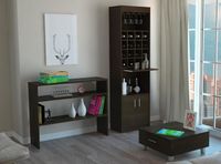 Combo TuHome Living Beijing Wengué Bar Kava + Arrimo + Mesa de Centro TuHome