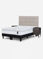 Cama Europea Art 4 2 Plazas Base Dividida + Set Muebles Issey