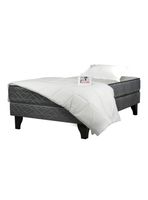Cama Europea Apolo Black + Textil 1.5 Plazas