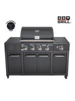 Parrilla a Gas Buffalo Black 4 Quemadores + Lateral
