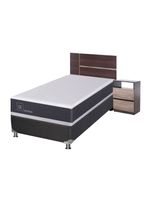 Box Spring New Ortopedic B5 Black 1.5 Plazas + Set Muebles Enio