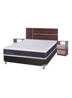 Box Spring New Ortopedic Black 2 Plazas Base Normal + Set Muebles Enio