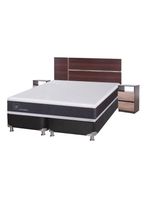 Box Spring Ortopedic B5 Zonas 2 Plazas Base Dividida + Set Muebles Enio