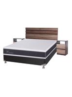 Box Spring New Ortopedic Black 2 Plazas Base Normal + Set Muebles Ares