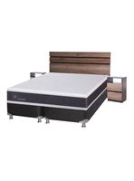 Box Spring Ortopedic B5 Zonas 2 Plazas Base Dividida + Set Muebles Ares