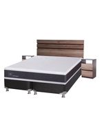 Box Spring New Ortopedic B5 Black King + Set Muebles Ares