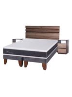 Cama Europea New Ortopedic 2 Plazas Base Dividida + Set Muebles Ares