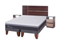 Cama Europea Ortopedic Advance 2 Plazas Base Dividida + Set Muebles Enio