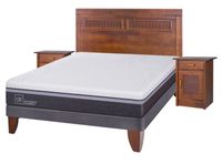 Cama Europea Ortopedic Advance 2 Plazas Base Normal + Set Muebles Milán