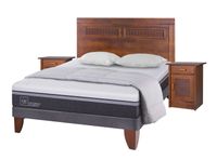 Cama Europea Ortopedic Advance 2 Plazas Base Normal + Set Muebles Milán + Almohadas + Plumón