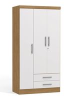 Clóset Leticia 3 Puertas 2 Cajones Freijó Blanco