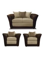 Juego Living Minesota 2 Cuerpos + Sillones Tela/Pu