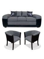 Juego Living Houston 3 Cuerpos + Sitiales Tela/PU
