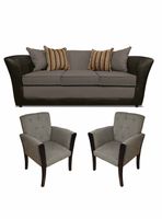 Juego Living Minesota 3 Cuerpos Tela/PU + Sitiales