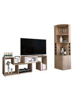 Bar Esquinero + Rack TV 40"" Extensible Beijing