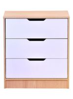 Cómoda 3 Cajones Misuri Carvalo-Blanco