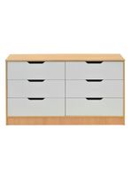 Cómoda 6 Cajones Misuri Carvalo-Blanco