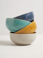 Set 4 Bowls Embossed Cerámica